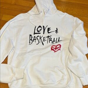 Champions White Love & Basketball Hoodie Size M